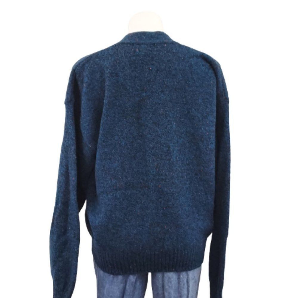 Vintage 1980s 1990s Jantzen Cardigan sweater, Unisex, Blue, L - Picture 4 of 16